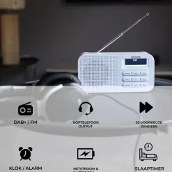 Denver DAB42W Noodradio DAB+/FM-radio met Bluetooth Outlet