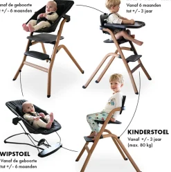 Deryan Curve Luxe Meegroei Kinderstoel Met Wipstoel & Inlegkussen Outlet