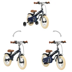 Deryan Luxe Kinderfiets 12 Inch 3 in 1 Loopfiets Hot