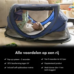 Deryan Peuter Luxe Campingbedje Inclusief zelfopblaasbare matras Clearance
