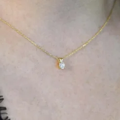 Di Lusso 14K Gouden Collier met hanger – 0.25 ct Lab Grown Diamant