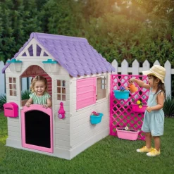 Dolu Garden Wit/Roze Speelhuisje met Accessoires Best