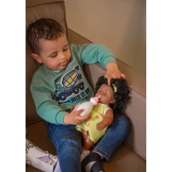 Eco Toys 30cm Pop met Krullen en Geel Jurkje New