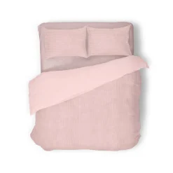 Eleganzzz Dekbedovertrek Teddy Rib Fleece - light pink 240x200/220cm Outlet