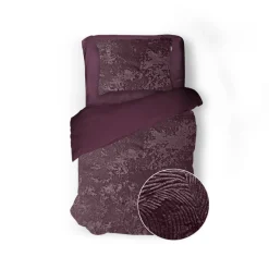 Eleganzzz Dekbedovertrek 3D Embossed Velvet Wave - bordeaux 140x200/220cm Best