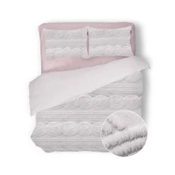 Eleganzzz Dekbedovertrek Jacquard Teddy Pluche - baby pink 200x200/220cm Sale