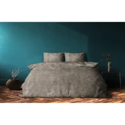 Eleganzzz Dekbedovertrek Flanel Fleece - taupe grey 140x200/220cm