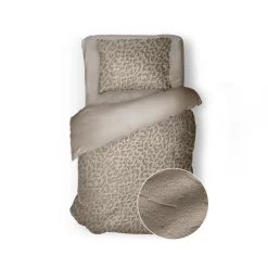 Eleganzzz Dekbedovertrek Micro Mink Leopard - royal sand 140x200/220cm Clearance
