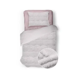 Eleganzzz Dekbedovertrek Jacquard Teddy Pluche - baby pink 140x200/220cm