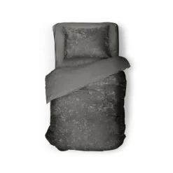 Eleganzzz Dekbedovertrek Crushed Velvet - dark grey 140x200/220cm Outlet