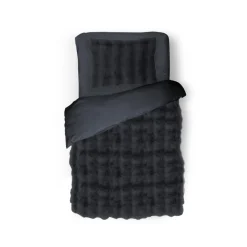 Eleganzzz Dekbedovertrek Bubble Pom Pom Rabbit Fur - dark grey 140x200/220cm Online