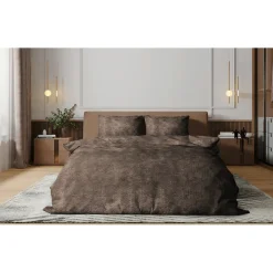Eleganzzz Dekbedovertrek Flanel Fleece - brown 140x200/220cm