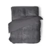 Eleganzzz Dekbedovertrek Flanel Fleece - dark grey 240x200/220cm Discount