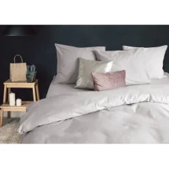 Eleganzzz Dekbedovertrek Flanel Uni - licht grijs 140x200/220cm Best