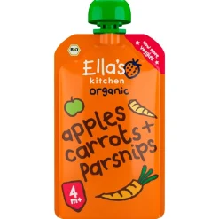 Ella's Kitchen Organic 4M+ Bio Wortel Pastinaak en Appel Knijpzakje Sale