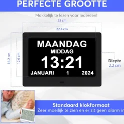 GEASY Dementieklok met 24 Alarmfuncties Sale