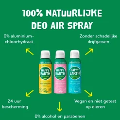 Happy Earth 100% Natural Cedar Lime Deodorant Spray New