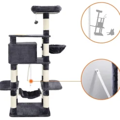 Hoppa! Multi-Level Kattenboom Voerbak Krabpaal Sisal