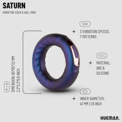 Hueman Saturn Vibrerende Cock/Ball Ring Hot