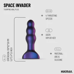 Hueman Space Invader Vibrerende en Stotende Buttplug Clearance