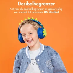 Imoshion Draadloze Bluetooth Kinder Koptelefoon met Dino Spikes New