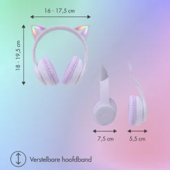 Imoshion Draadloze Bluetooth Kinder Koptelefoon met Verlichte Kattenoortjes New