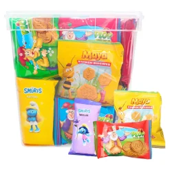 Kabouter Plop, Maya de bij en de Smurfen koekjesassortiment 44 stuks New