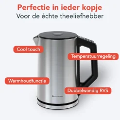 KitchenBrothers Dubbelwandige Waterkoker met Temperatuurregeling