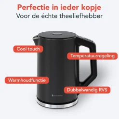 KitchenBrothers Dubbelwandige Waterkoker met Temperatuurregeling Sale