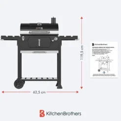KitchenBrothers Houtskool BBQ Smoker Sale