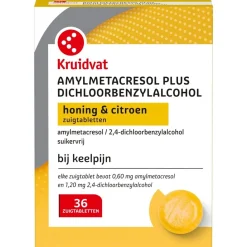 Kruidvat Amylmetacresol Plus Dichloorbenzylalcohol Honing & Citroen Zuigtabletten bij Keelpijn Sale