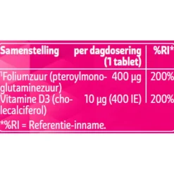 Kruidvat Foliumzuur met Vitamine D3 Tabletten Discount