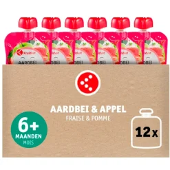 Kruidvat 6+M Bio Aardbei met Appel Knijpzakje