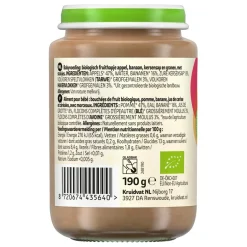 Kruidvat 8+M Bio Appel, Banaan, Kers & Granen Fruithapje New