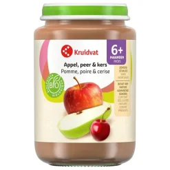 Kruidvat 6+M Bio Appel, Peer & Kers Fruithapje Discount