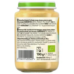 Kruidvat 8+M Bio Mango, Banaan, Granen & Yoghurt Fruithapje New
