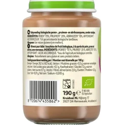 Kruidvat 8+M Bio Peer, Pruim & Abrikoos Fruithapje Outlet