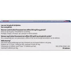 Kruidvat Paracetamol met Coffeïne 500mg /50mg Tabletten New