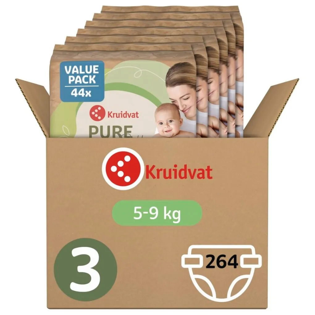 Kruidvat Pure & Soft Maat 3 Luiers Volumedoos Online