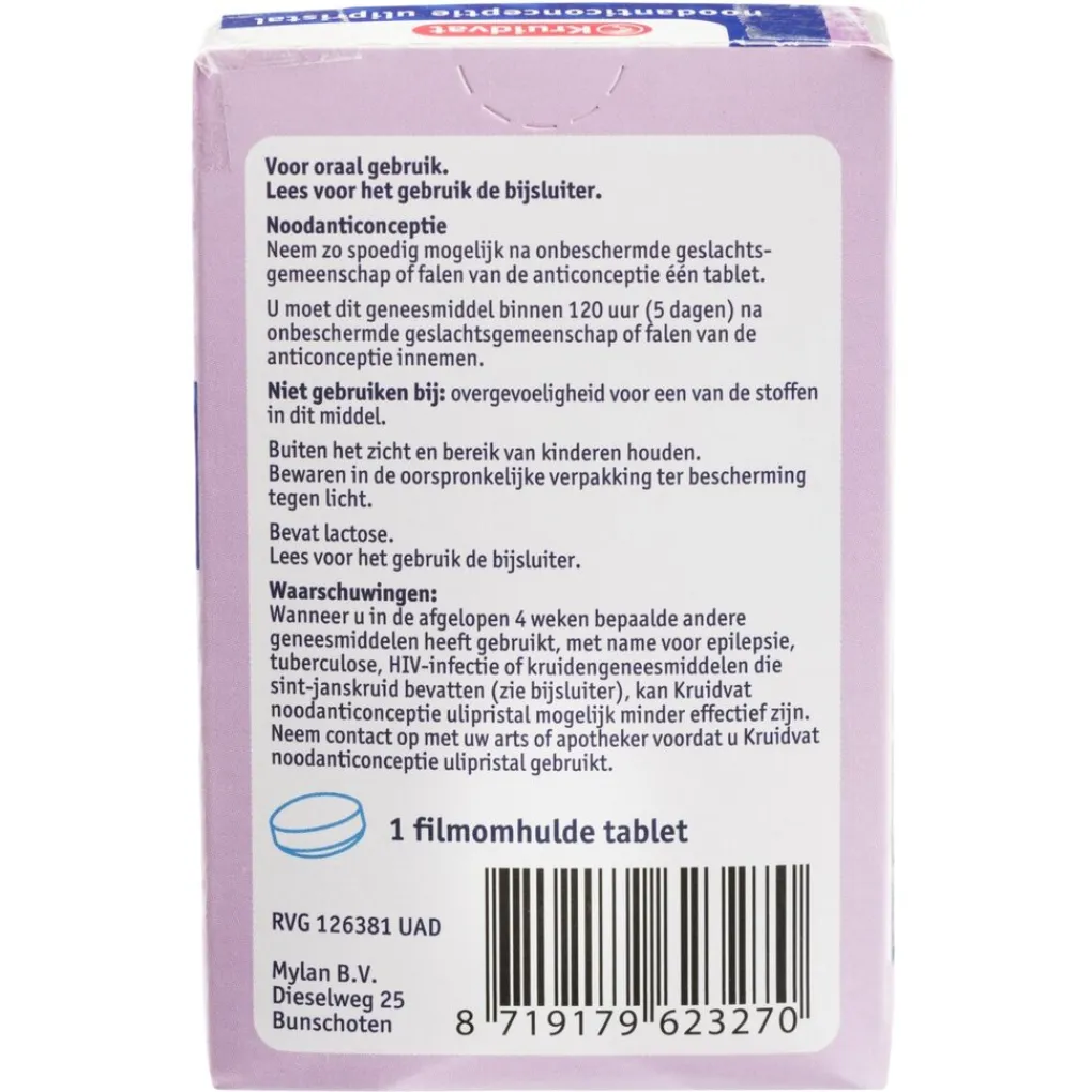 Kruidvat Ulipristal Noodanticonceptie