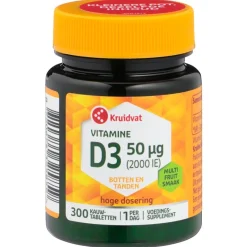 Kruidvat Vitamine D3 50 Mcg Kauwtabletten New