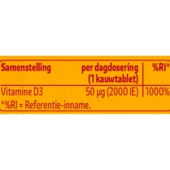 Kruidvat Vitamine D3 50 Mcg Kauwtabletten New