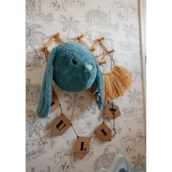 Label Label Rabbit Rosa Blauw Muurdecoratie Outlet