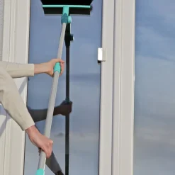 Leifheit Brush Window Cleaner Raamwisser (28 cm) met Borstel en Telescoopsteel Best