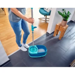 Leifheit Clean Twist Dweil Set Disc Mop Ergo met Emmer en Uitwringsysteem Outlet