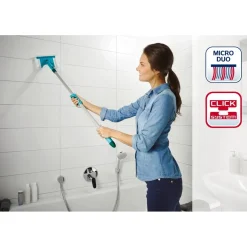 Leifheit Flexi Pad Bath Cleaner Micro Duo Tegel- en Badwisser met Telescoopsteel Clearance