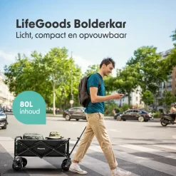 LifeGoods Compacte Opvouwbare Bolderkar