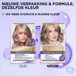 Excellence L'Oréal Paris Cool Crème 8.11 Ultra Licht Asblond Permanente Haarkleuring Clearance
