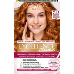 Excellence L'Oréal Paris Crème 7.43 Koper Goudblond Permanente Haarverf Hot