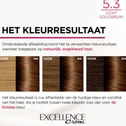 Excellence L'Oréal Paris Crème 5.3 Goud Lichtbruin Permanente Haarverf New